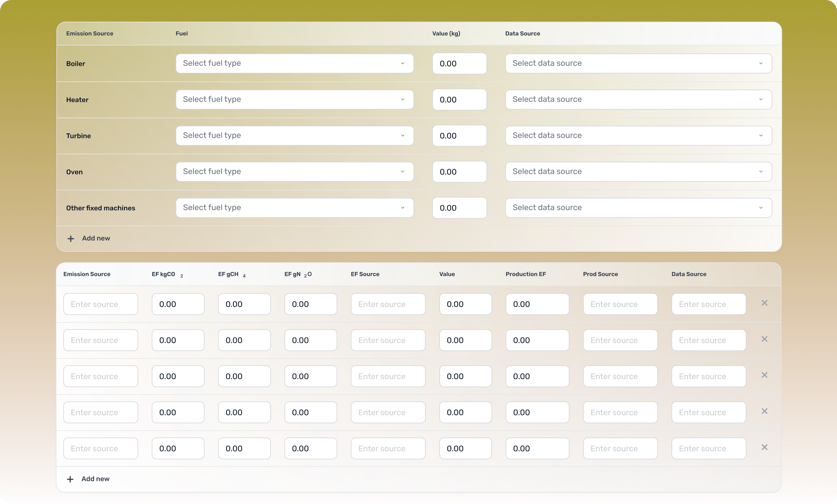 Biomass Input Form with Dropdowns